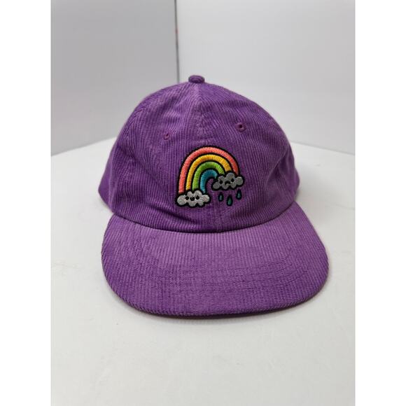 WokeFace Woke Face Corduroy Trucker Hat No Rainbows Without Rain Purple NEW main image 4